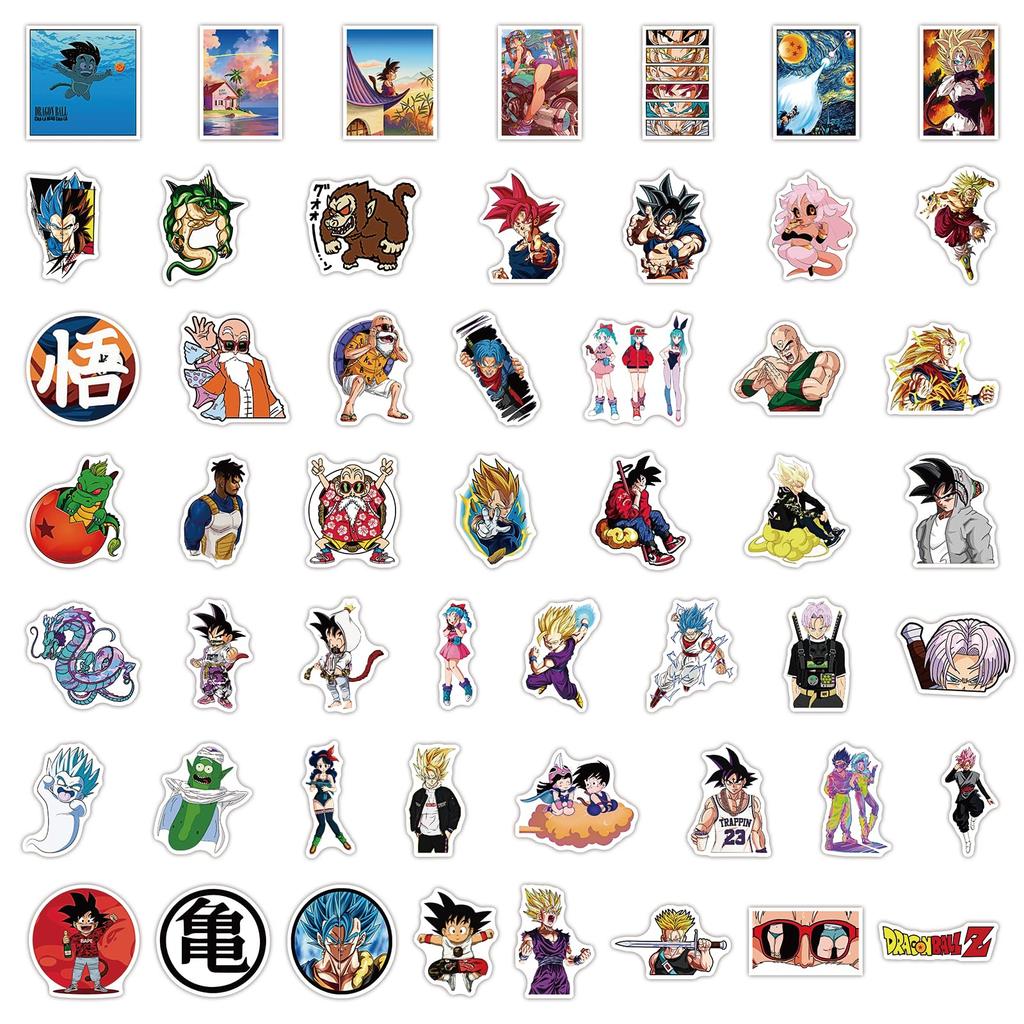 Dragon Ball Stickers Set Cute Anime Dragon Ball Waterproof Cute and Stylish Manga DIY Stickers for Water Suitable for and 50-Piece - Stickers, Decals,