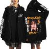 Graphic Print Loose Fit Zip Up Hoodie for Casual Streetwear