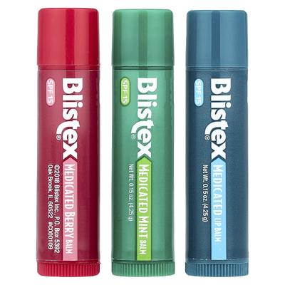 Medicated Lip Balm, SPF 15, Mint, Berry, Classic, 3 Packs, 4.25 G (0.15 Oz) Each