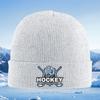 Hockey goalie mask and crossed sticks Men Women Unisex Knitted Hat Beanie Pullover Cap Winter Thermal Warm Christmas Outdoor Cyc
