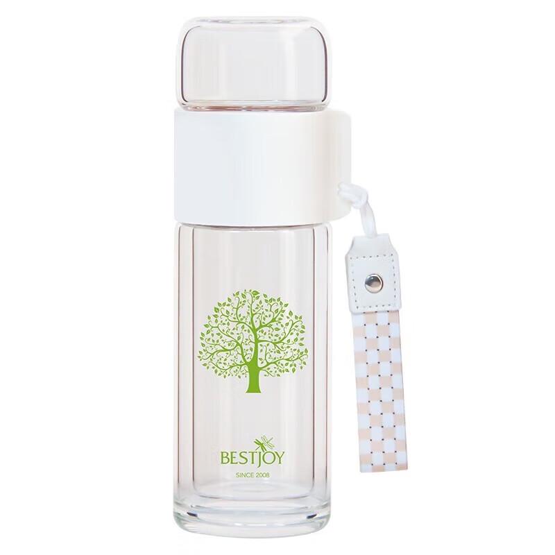 FUGUANG Anti-Bacterial Double-Layer Tea Infuser Glass Mug