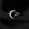 925 Sterling Silver Crystal Moon Ring For Women Girls Handmade Romantic Couple Party Jewelry Jz476
