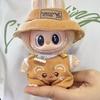 Only clothes]For  Pendant Pull Cloth Doll for the First and Second Generation Blind Box For  LABUBU Clothes Bear Suspenders Pants Suit