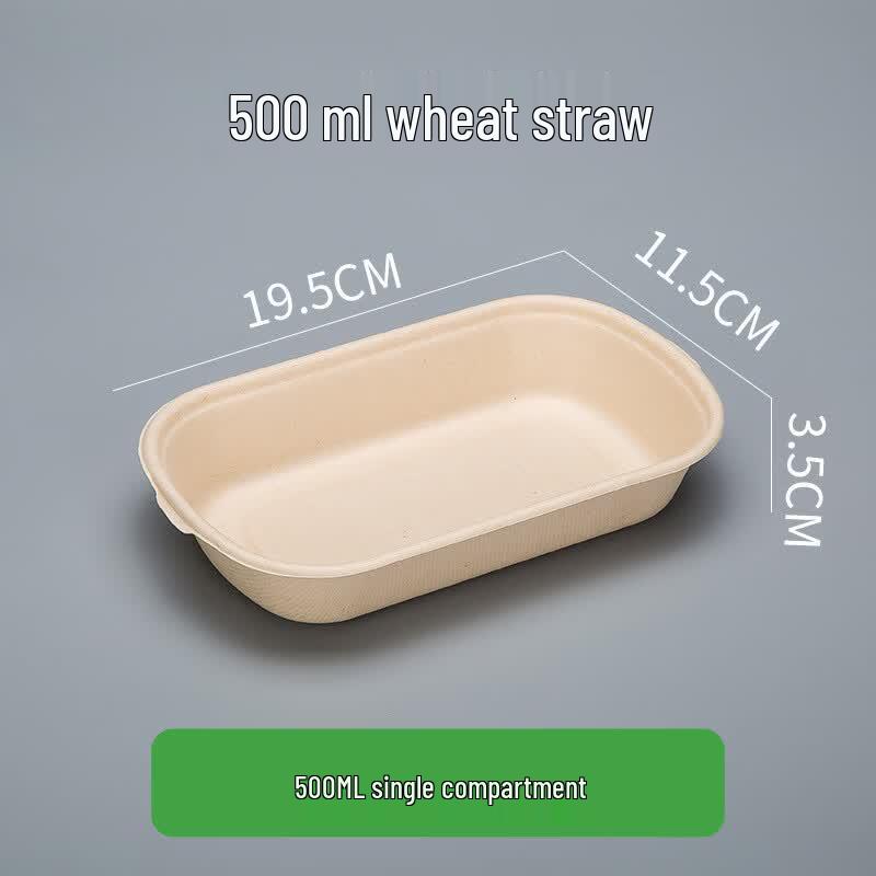 Chang Baosen Disposable Wheat Straw Meal Boxes (No Lid)