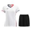 Li Ning Badminton Series Dry Simple Comfortable Geometric Line V-Neck Competition T-Shirt Loose Pants Skirt Casual Set Women Sets AATV068-1
