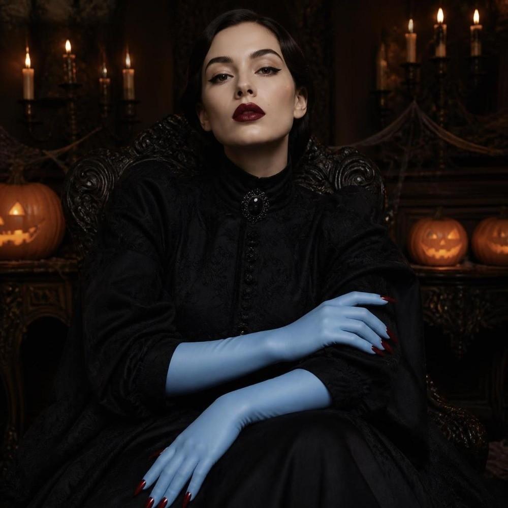 Breathable Halloween Dress Gloves Sheer Ultra-Thin Gloves Gift Cosplay Gloves Stage Wear