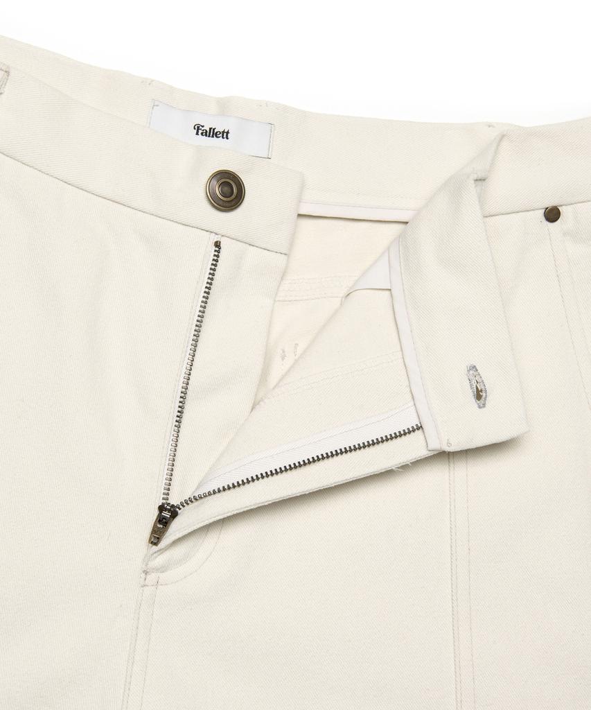 FALLETT Peach Cotton Curved Pants Ivory
