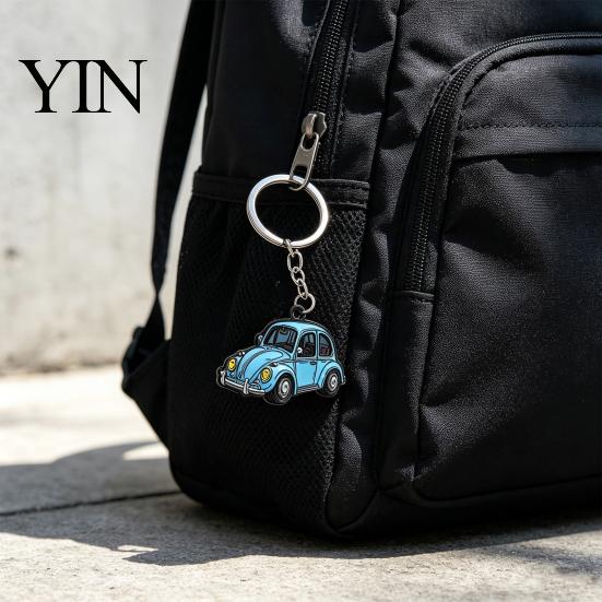 Vintage Vehicle Key Holder Enamel Retro Beetle Car Keychain, Ring Holder, Decorative Anti-oxidation Keychain Accessories for Handbags Backpacks,
