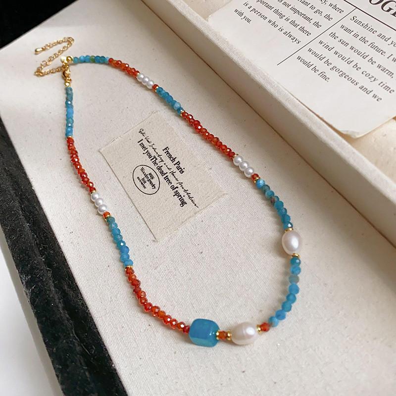 Nytt Kinesisk Geometriskt Pärlhalsband Med Färskvattenpärlor För Kvinnor