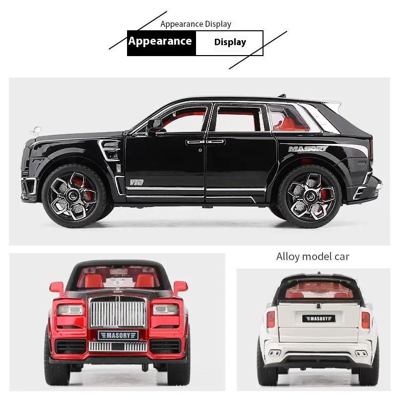 1/24 Rolls-Royce Cullinan Automobile Model Metal Die Cast Simulation Sound Light Boy Birthday Gift Ornament Halloween Toys