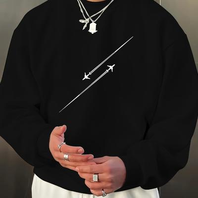 Perfect for Office Commute & Daily Wear, Quick-Dry & Anti-Static, Men's Crew Neck Sweatshirt