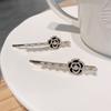 South Korea's new pearl flower one-word clip 2025 fashion Internet celebrity hairpin girl pair clip bangs edge clip