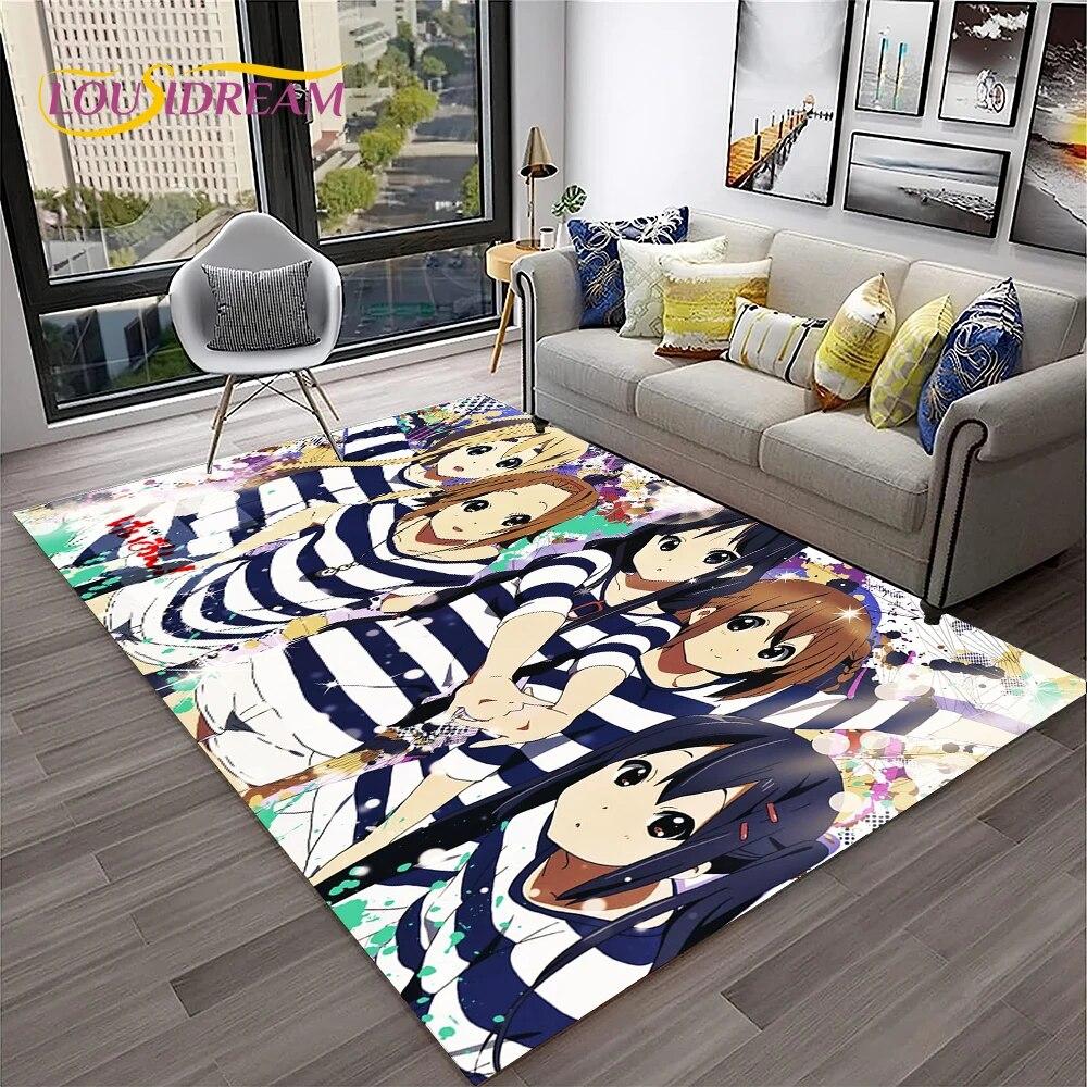 Cute Lolita K-ON Kawaii Girls Cartoon Carpet Rug for Home Living Room Bedroom Sofa Doormat Decor,kid Area Rug Non-slip Floor Mat