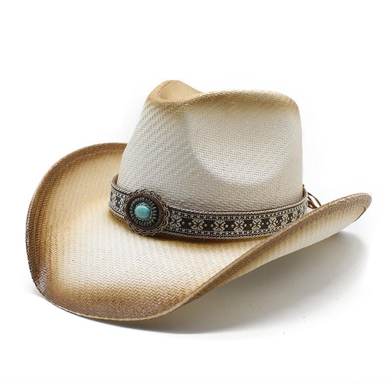 Ethnic Style Straw Hat With Wide Brim For Sun Protection And Breathability In Summer