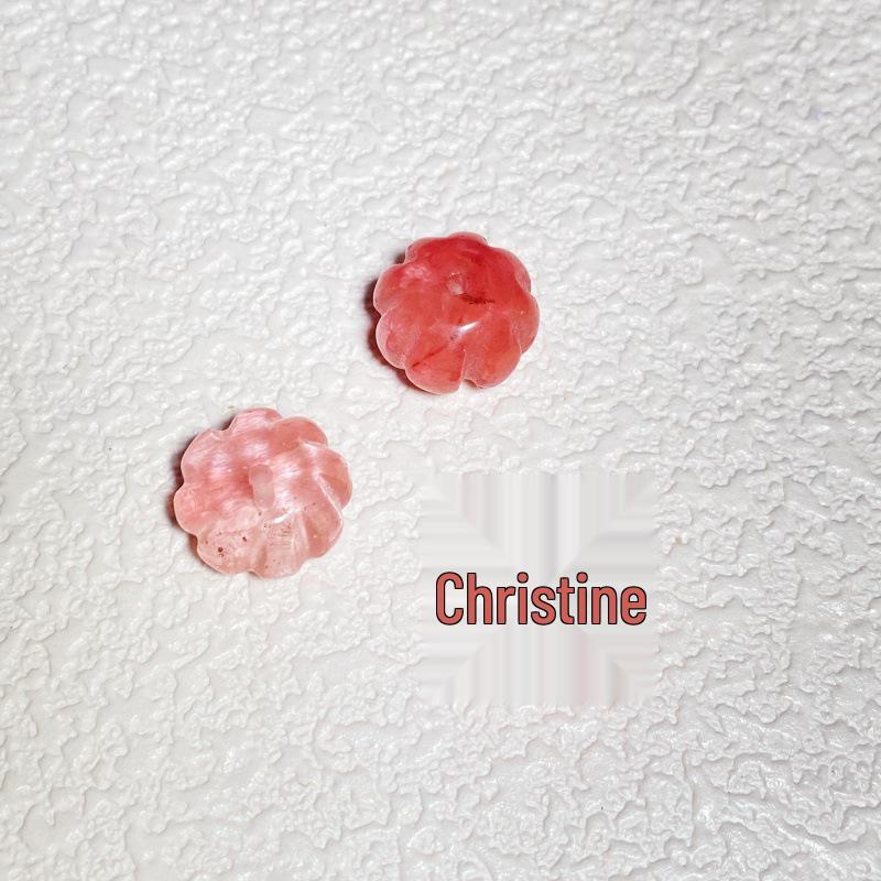 Agate Natural Stone Carved Flat Pumpkin Spacer Beads for DIY Jewelry Accessories