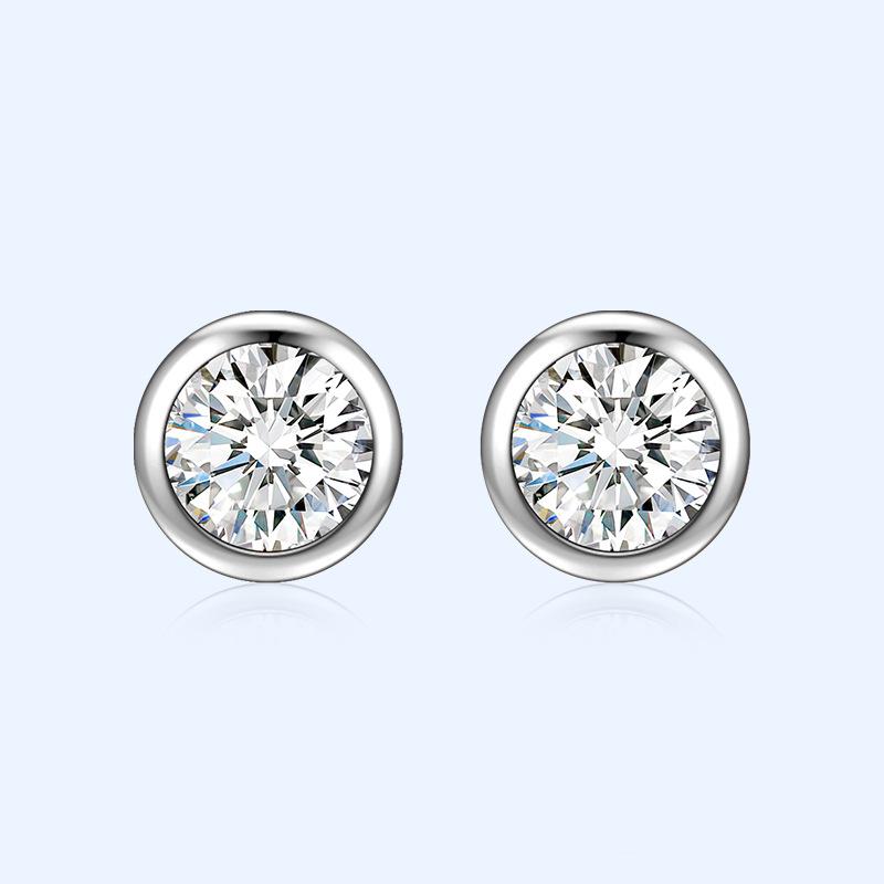 

Buyee 925 Sterling Silver Bead Earring Light Zircon Simple Round Earring for Woman Man Fashion Punk Rock Fine Jewelry Earring серебряный