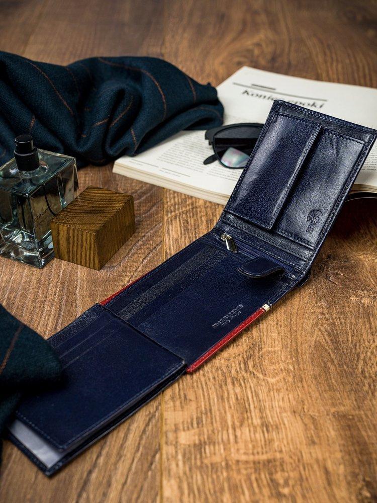Horizontal two-tone men's wallet made of genuine leather HQ - Rovicky