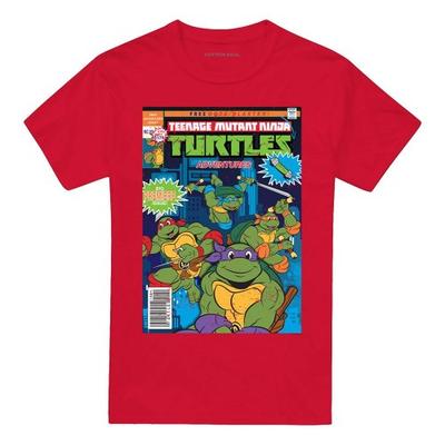 Teenage Mutant Ninja Turtles Unisex Adult TMNT Adventures Cover T-Shirt