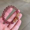 Natural Strawberry Quartz Bracelet With Yellow Tower Crystal Citrine Beads Handmade Minimalist Jewelry Women