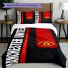 Juego de funda nórdica de 3 piezas (1 funda de edredón + 2 fundas de almohada, sin núcleo),Juego de Ropa de Cama con Estampado del Manchester United F.C., Decoración de Dormitorio, Todas las Estaciones, Regalo de Cumpleaños