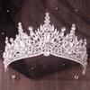 DIEZI Vintage Baroque Crystal Flower Tiara For Women Girls Party Luxury Bridal Bride Rhinestone Crown Hair Accessories Jewelry