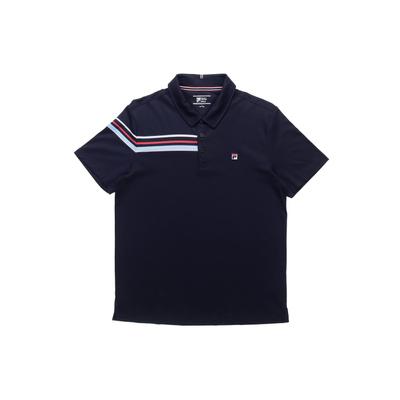 Kontraststreifen Sportlich Lässiges Poloshirt Herren Tops Blau F11M121114F-NV