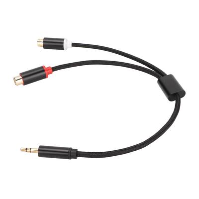 3.5mm Male To 2 RCA Female Cable HiFi Gold Plated Plug 2 Way Transmission Stereo Sound Cable Y