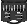 Annular Cutter Set, 13 Pcs Weldon Shank Mag Drill Bits, 1" Cutting Depth, 7/16" To 1-1/16" Cutting Diameter, M2AL HSS, 2 Pilot Pins, Hex Wrench and