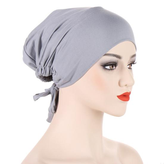 Women Turban Hat Pre Tied Drawstring Wrap Headscarf Sleep Hair Cover Skull Cap Chemo Cancer Headwear