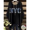 T-Shirts Women Fashion Fake Denim Print Elegant Splicing Graphic O-Neck Medium Stretch Four Seasons Short Sleeve Woman Clothes