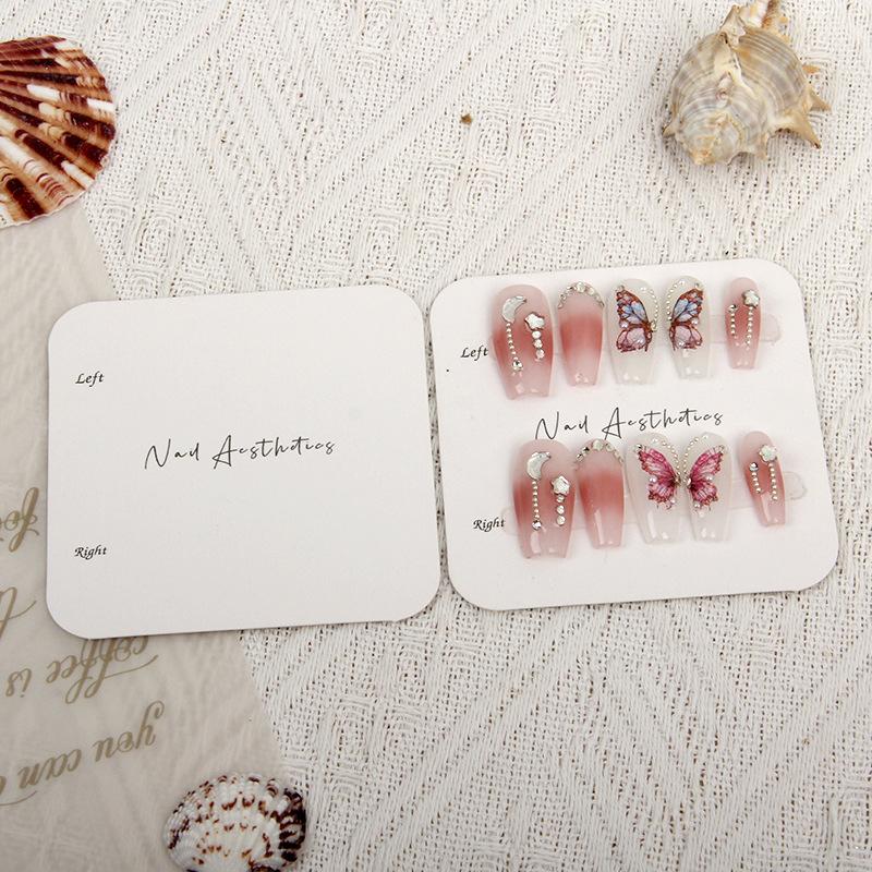 10 Pcs Press-On Nail Packaging Display Handmade False Nail Design Swatch Show Card Manicure Sample Display Salon