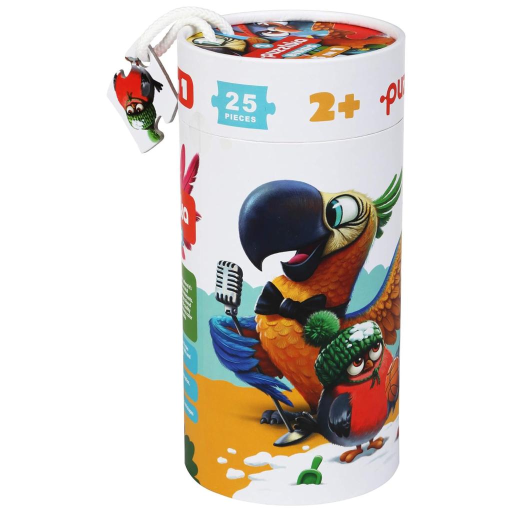 Puzzle 5W1 Ptaki 20 Elementów Zwierzęta Zestaw Układanka Pudełko Z Uchwytem