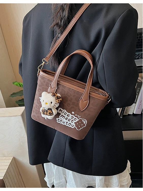 2025 Autumn/Winter Retro Leopard Print Women's Versatile Bucket Handbag - Simple Commute Crossbody & Shoulder Bag