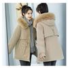 Autumn and Winter Women's Solid Color Mid-length Waist Hooded Pie To Overcome Thickening Warm Women's Jacket 6 Colors