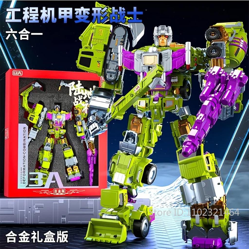 Disponibile Camion dei Pompieri Squadra di Trasformazione Combinato 6 in 1 Figura Trasformazione Action Figure Modello Robot Edizione in Lega Giocattolo Regalo