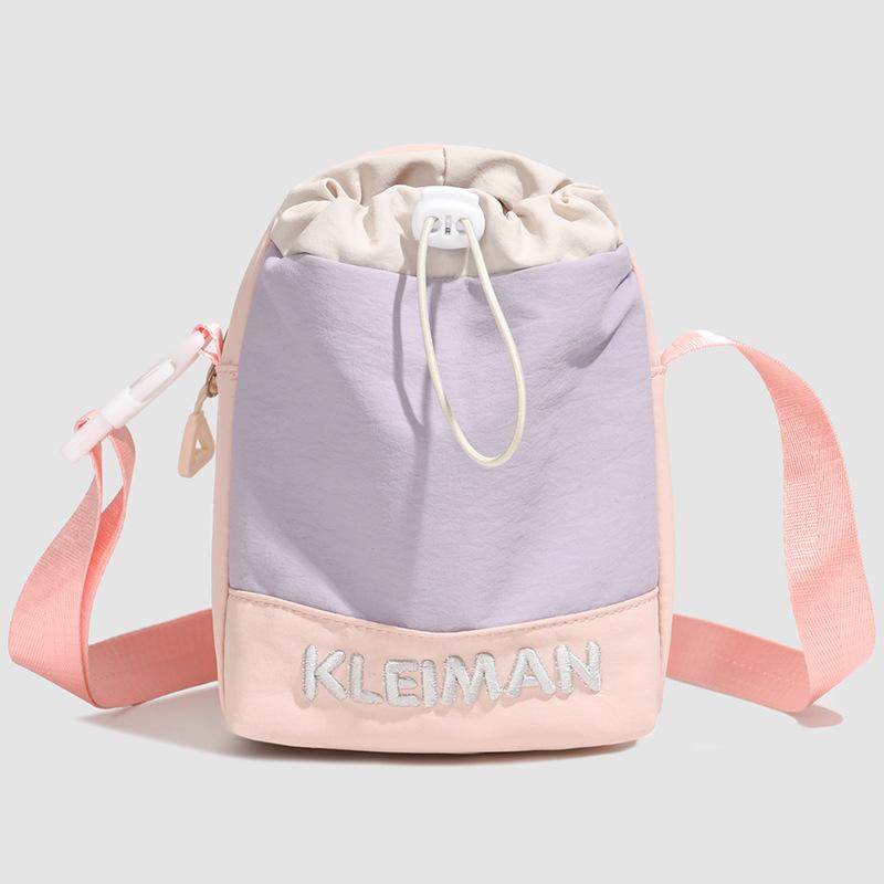 Textured Dopamine Water Cup Bag Female Tide Brand Travel Mountain Climbing Storage Messenger Bag Mountain Outdoor Sports Mobile Phone Bag