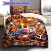 Firefighter Pattern Bedding Quilt Set Quilt Cover Pillowcase Home Decoration Gift (1 * duvet cover + 2 * pillowcase, without core)