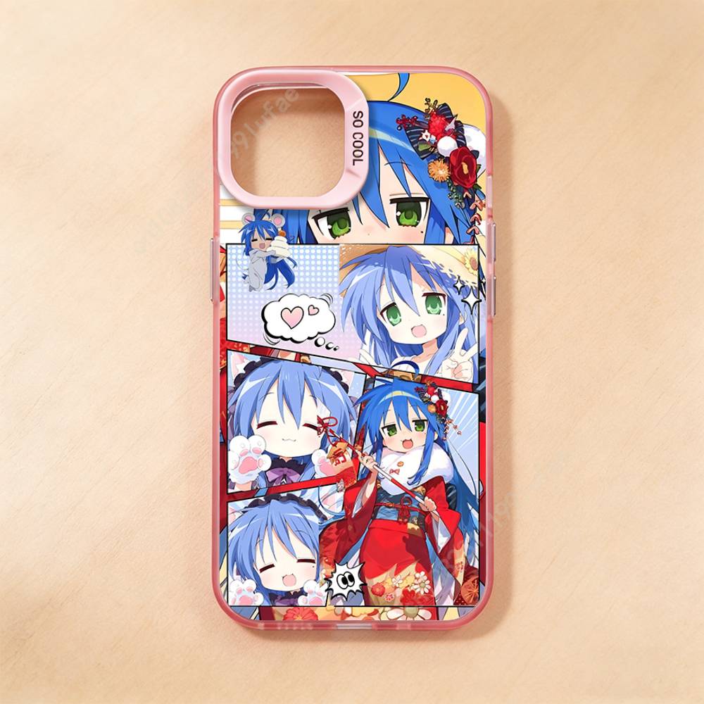 Anime Konata Izumi Phone Case for iPhone 17 16 15 14 13 12 11 Pro Plus Max Air Mini TPU Bumper