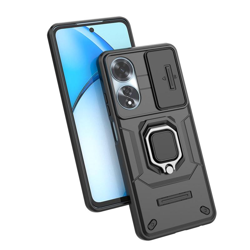 Pentru husă OPPO A60 Glisare Lentilă Cameră Huse Telefon Pentru OPPO A60 4G Husă Armură Rezistentă la Șocuri PC + TPU Suport Capac Spate Pentru OPPO A60