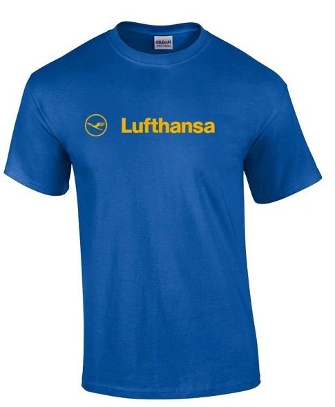 Lufthansa Vintage Logo German Airline Aviation T-Shirt Cotton Shirt S - 5XL M