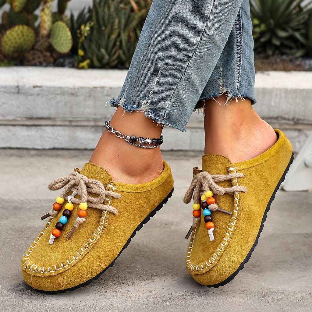 Women's Causal Footbed Clogs Comfortable Round Closed Toe Walking Backless Loafers Women's Lightweight Slip-ons Mules Shoes Vegan Suede Clogs Sandals