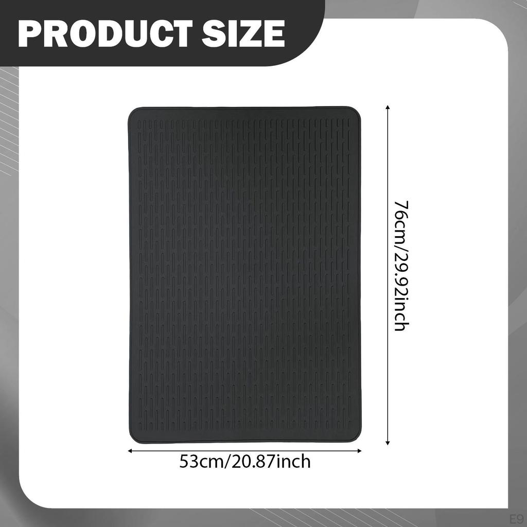 Silicone Top Cover Mat Cooktop Protector Universal Drain Pad Heat Insulation Dish Drying for