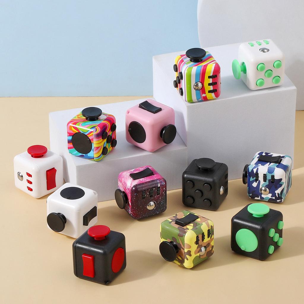 Adhd Autism Mini Decompression Anti Stress Relief Magic Finger Dice Fidget Cube Sensory Toys Kids Adults Decompression Vent Set