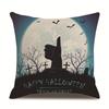 Halloween Linen Pillow Cover Printed Pillow Cover