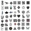 52 Black and White Geometric Pattern Graffiti Stickers Guitar Notebook Suitcase DIY Waterproof Stickers