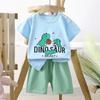 Cartoon Animal Kids Short Sleeve Cotton Pajamas Sets For Summer Playtime