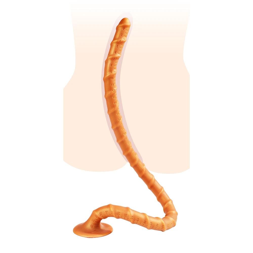 Langer Tiefer Analdildo Prostatamassage Darmstopfen Sexspielzeug Für Frauen/Männer Masturbator Langer Analplug Spiralförmiger Analplug