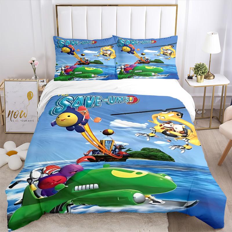 Saveums Print 3Pcs Bedding Set,Duvet Cover with 2 Bedro,Pillowcase Home Birthday Gift