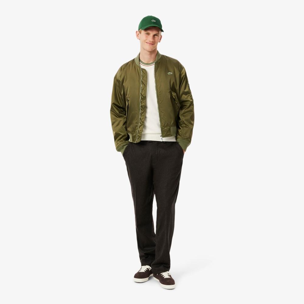 [Lacoste] Men's Tipped Cotton Crewneck Sweater AH5158-55NX0N