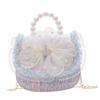 Xiaoxiangfeng Bow Lace Bag Pearl Handheld With Durable Material For Toddlers